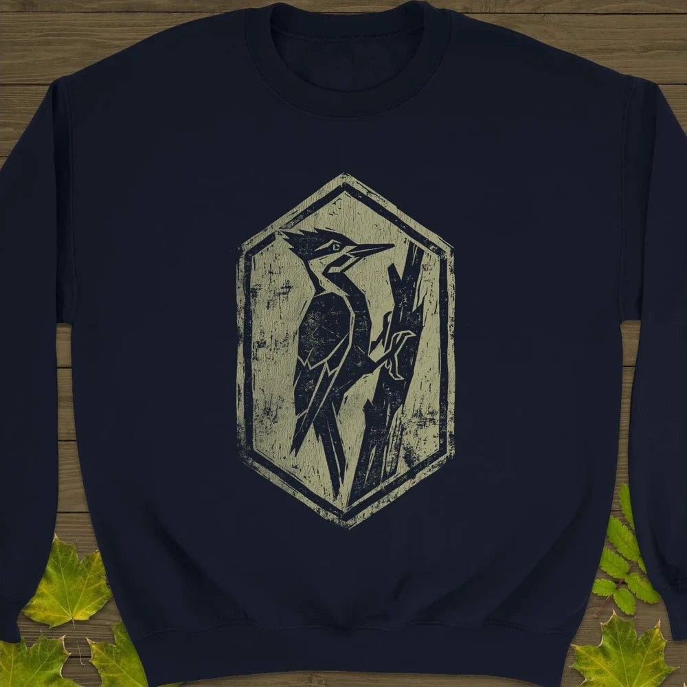 Woodpecker Silhouette Sweatshirt Navy