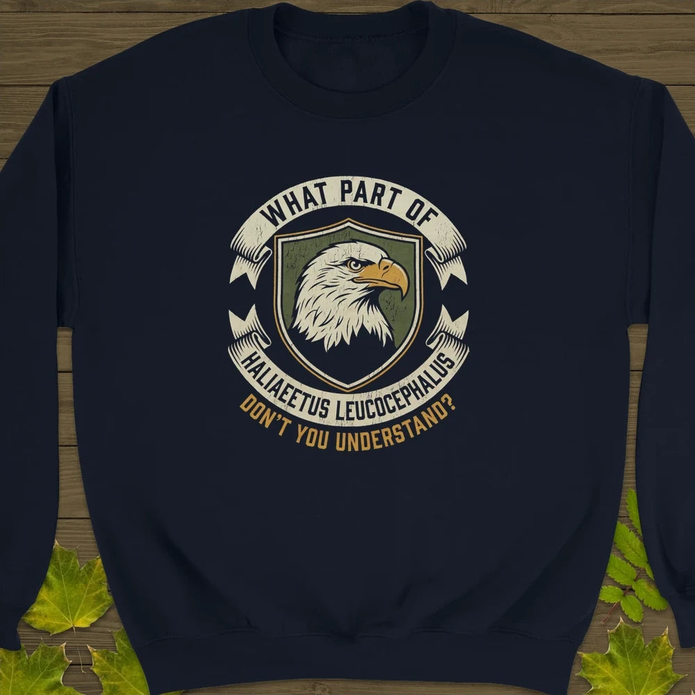 Nerdy Bald Eagle Sweatshirt Navy