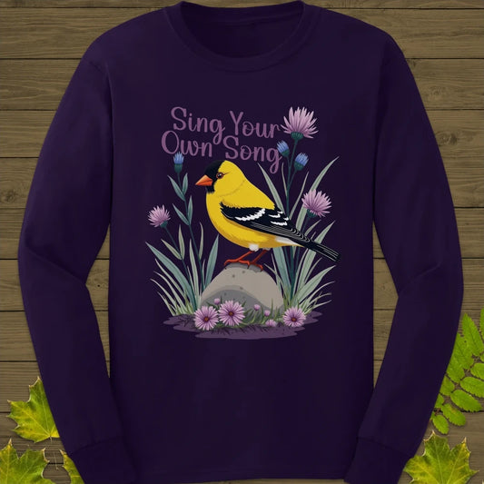 Sing Your Song Goldfinch Long Sleeve Purple