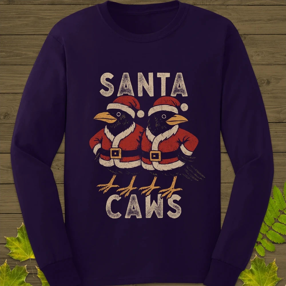 Santa Caws Long Sleeve Purple