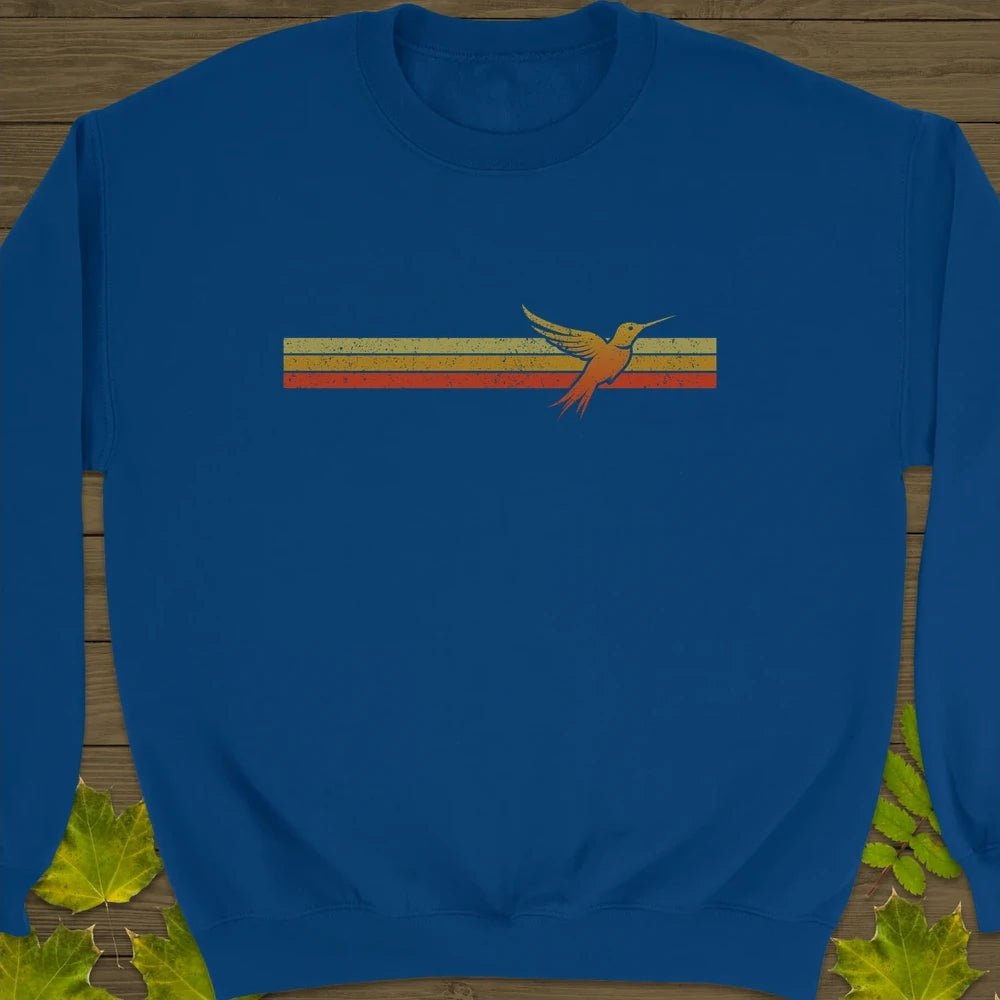 Retro Stripe Hummingbird Crewneck Sweatshirt Royal