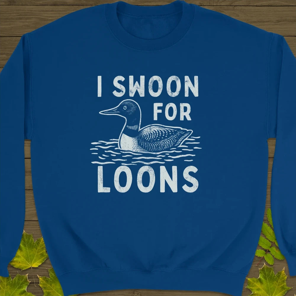 Swoon For Loons Crewneck Sweatshirt Royal