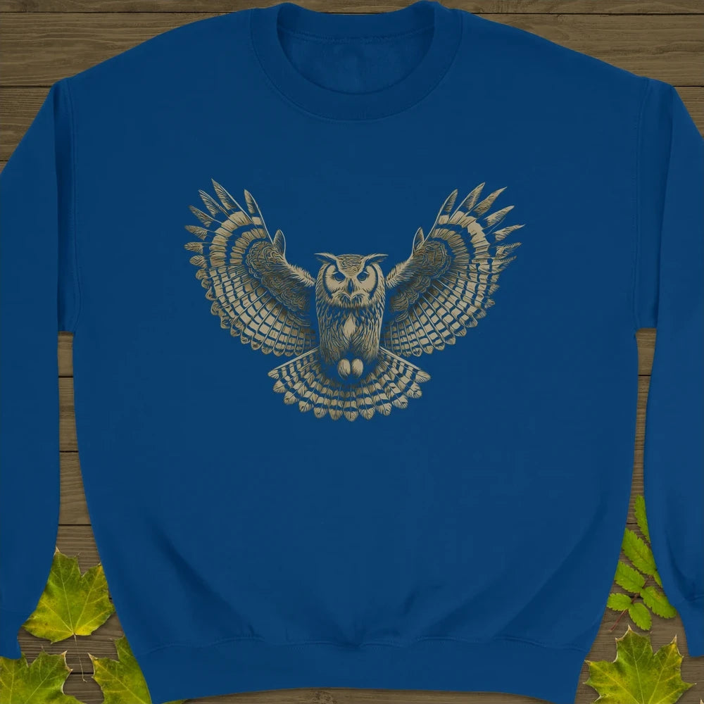 Winged Wisdom Owl Crewneck Sweatshirt