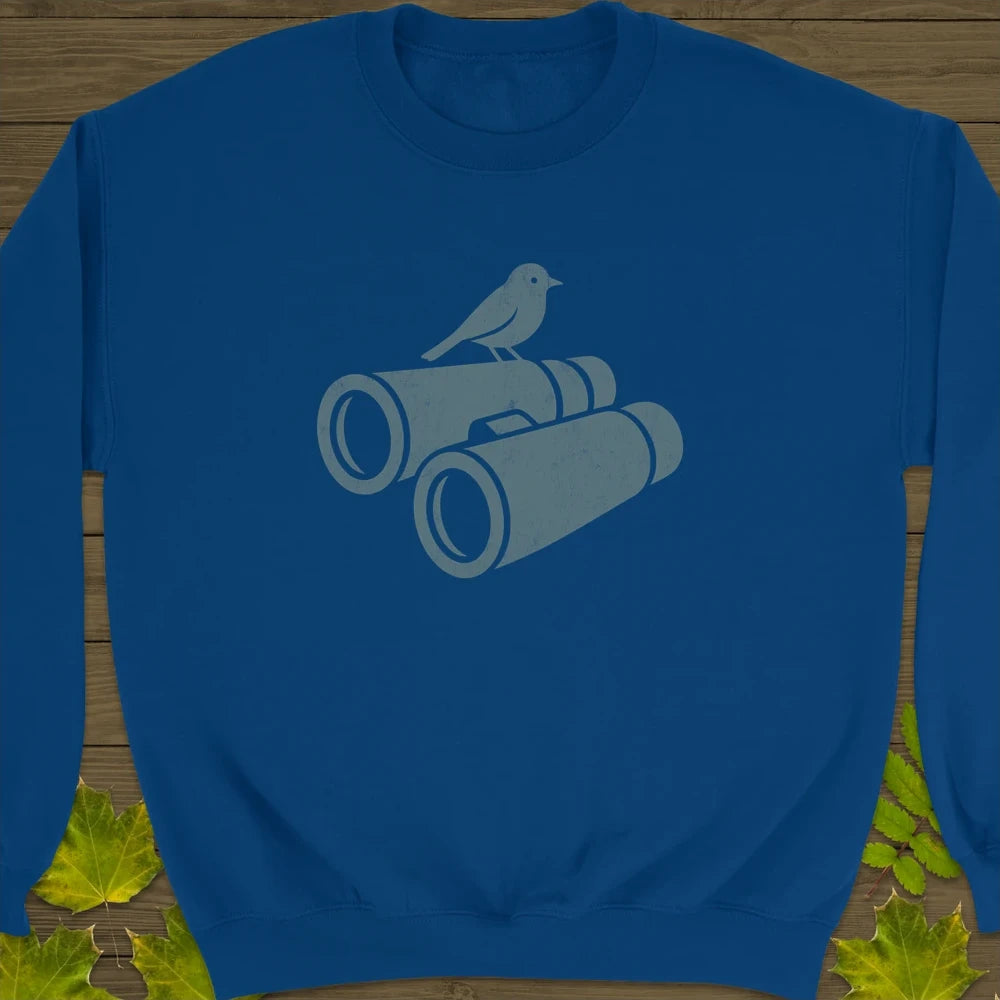 Bird on Bins Crewneck Sweatshirt Royal