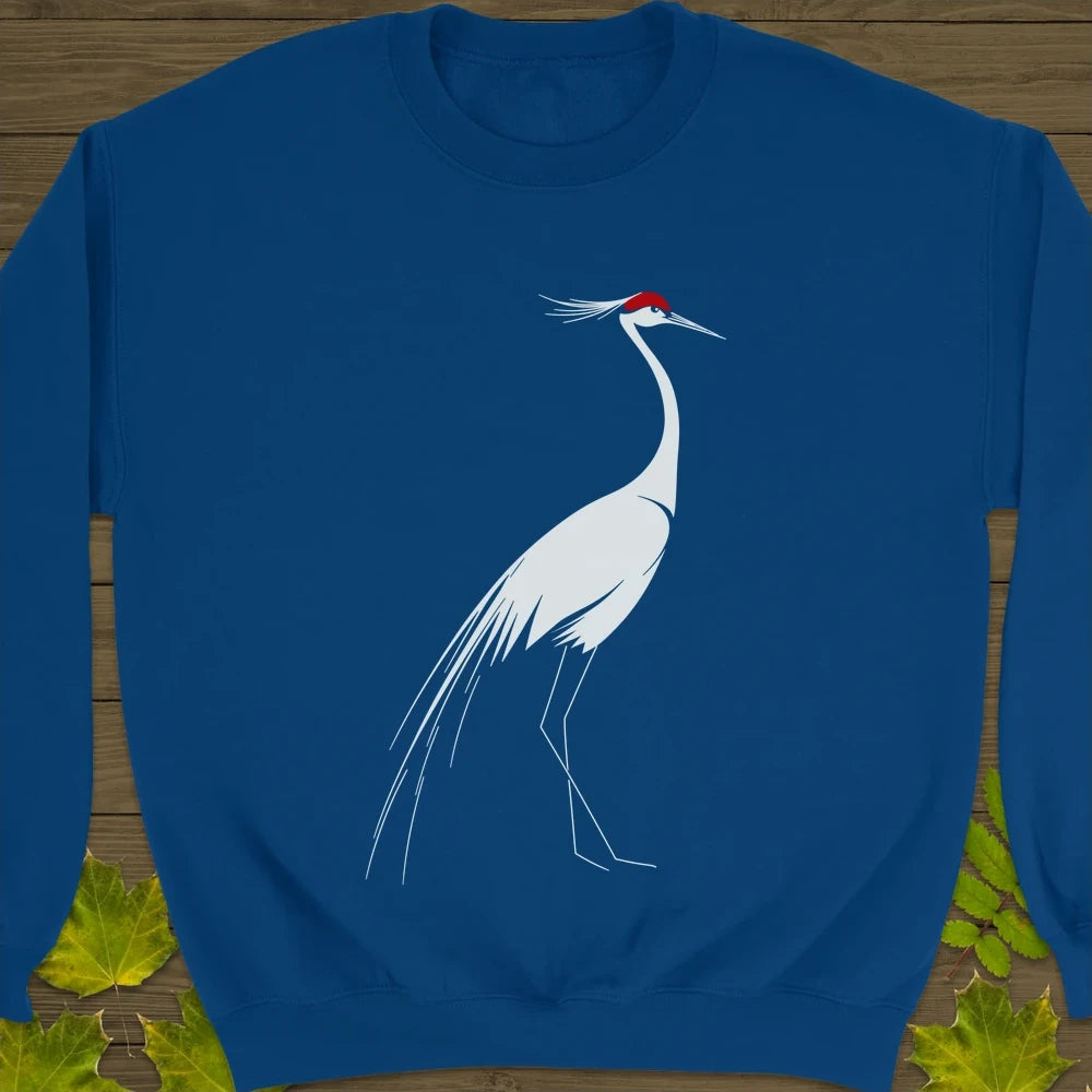 Elegant Lines Crane Crewneck Sweatshirt Royal