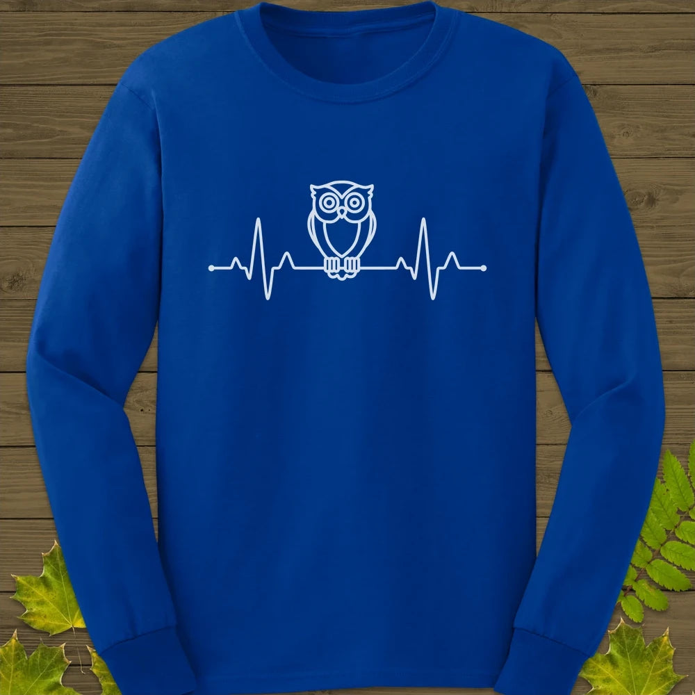 Owl Heartbeat Long Sleeve Royal