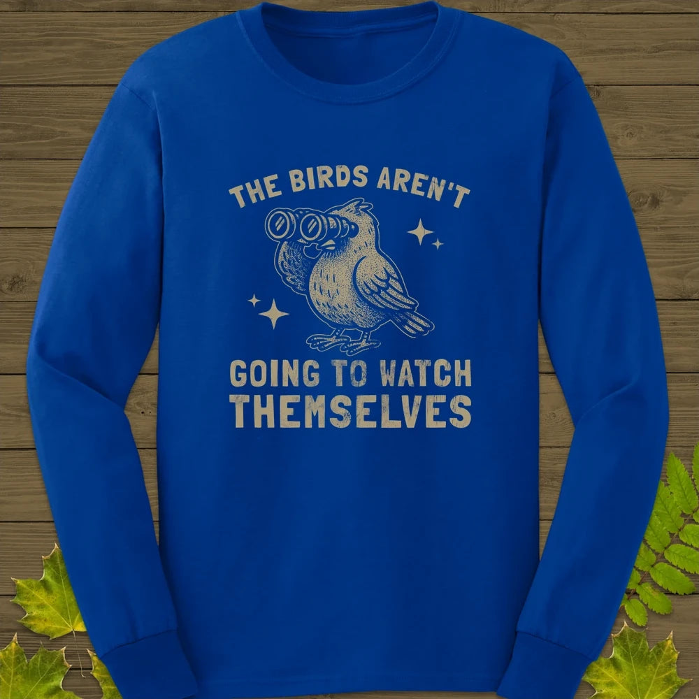 Birds Watching Themselves Long Sleeve Royal