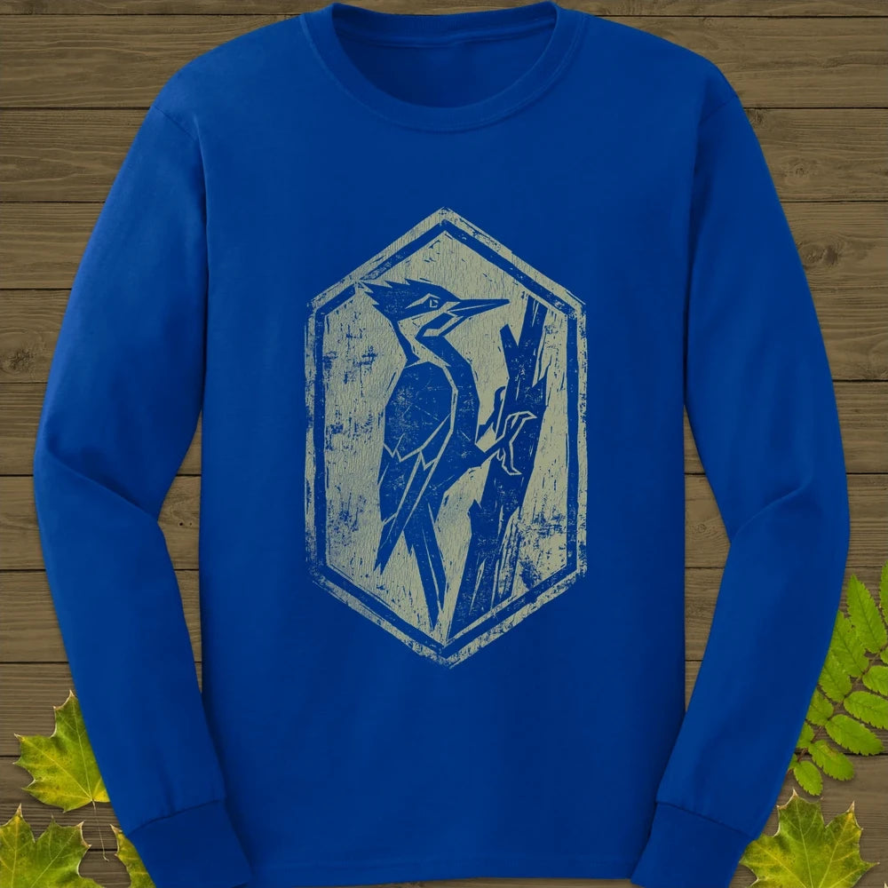 Woodpecker Silhouette Long Sleeve Royal