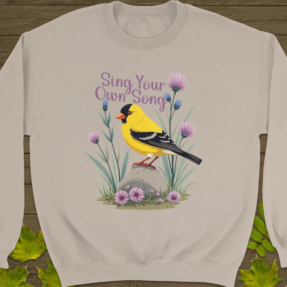 Sing Your Song Goldfinch Crewneck Sweatshirt Sand