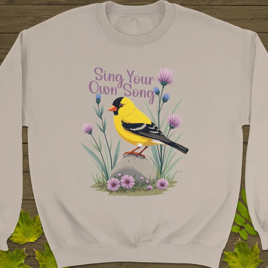 Sing Your Song Goldfinch Crewneck Sweatshirt Sand
