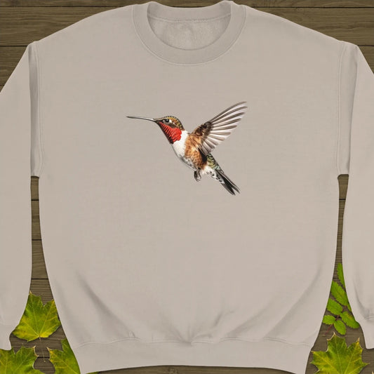 Ruby-throated Hummingbird Crewneck Sweatshirt Sand