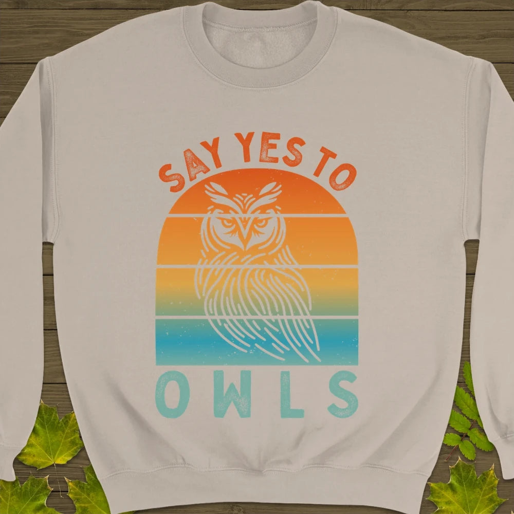 Yes To Owls Crewneck Sweatshirt Sand