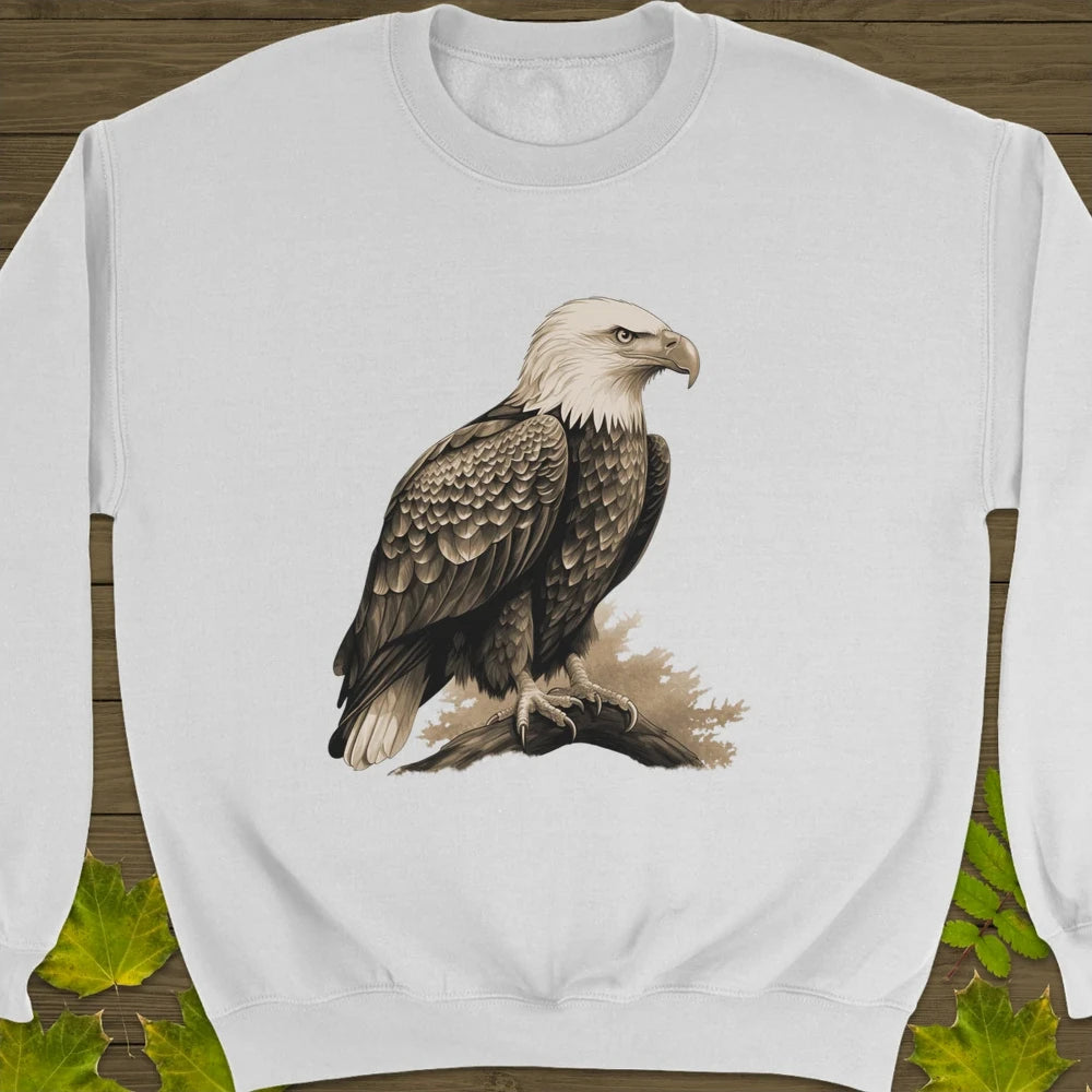 Sepia Eagle Spirit Crewneck Sweatshirt White