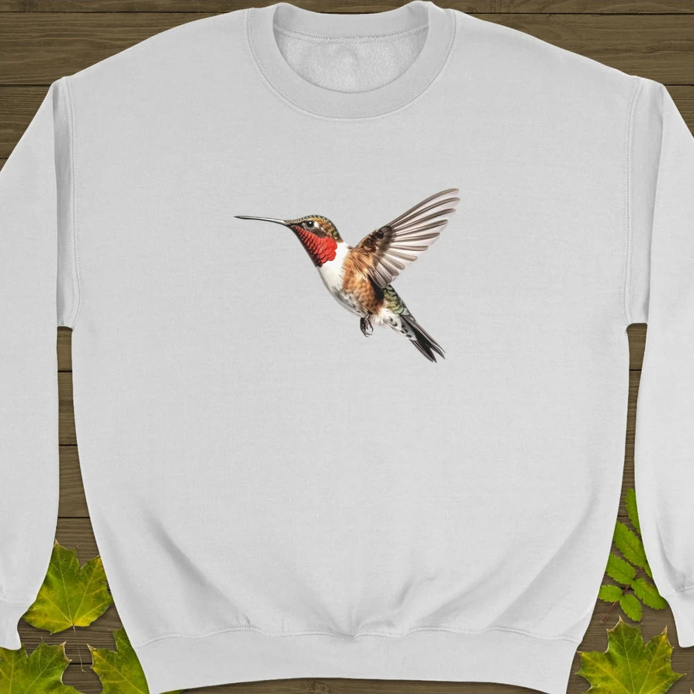 Ruby-throated Hummingbird Crewneck Sweatshirt White