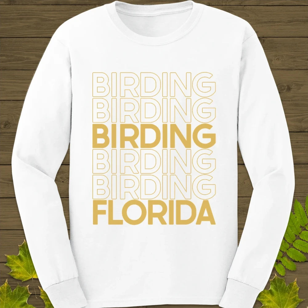 Birding Florida Long Sleeve White