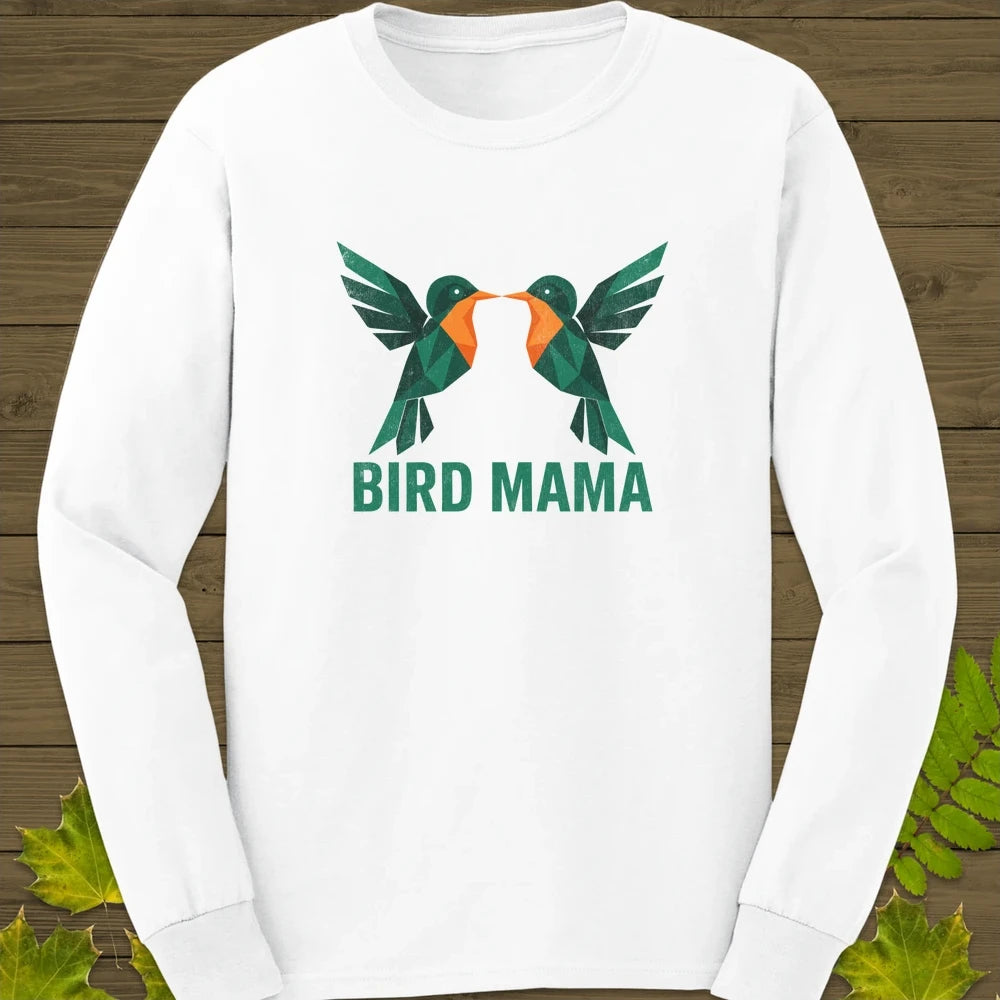 Bird Mama Long Sleeve White