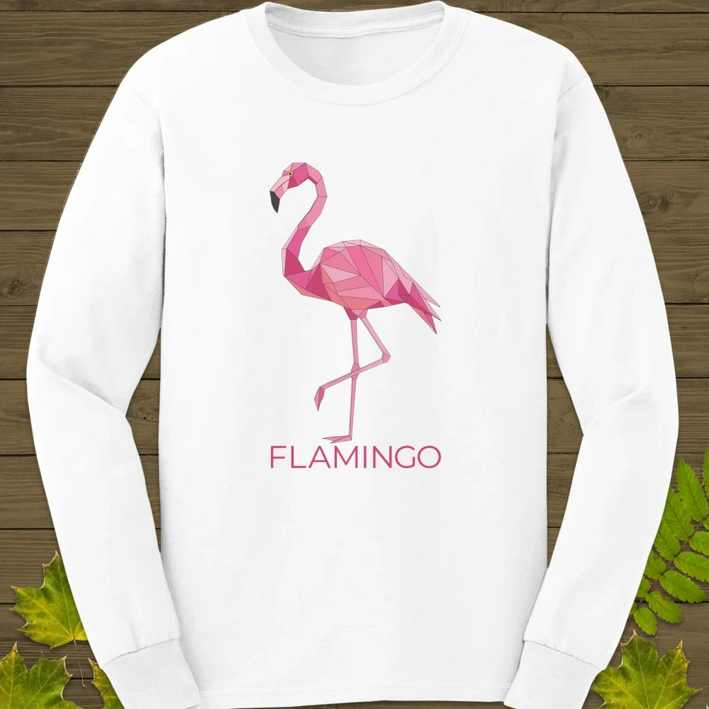 Flamingo Flair Long Sleeve White