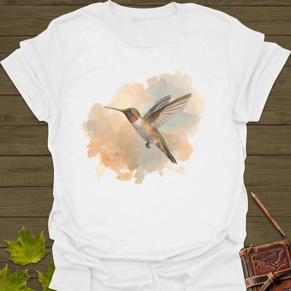 Hummingbird Watercolor T-Shirt White