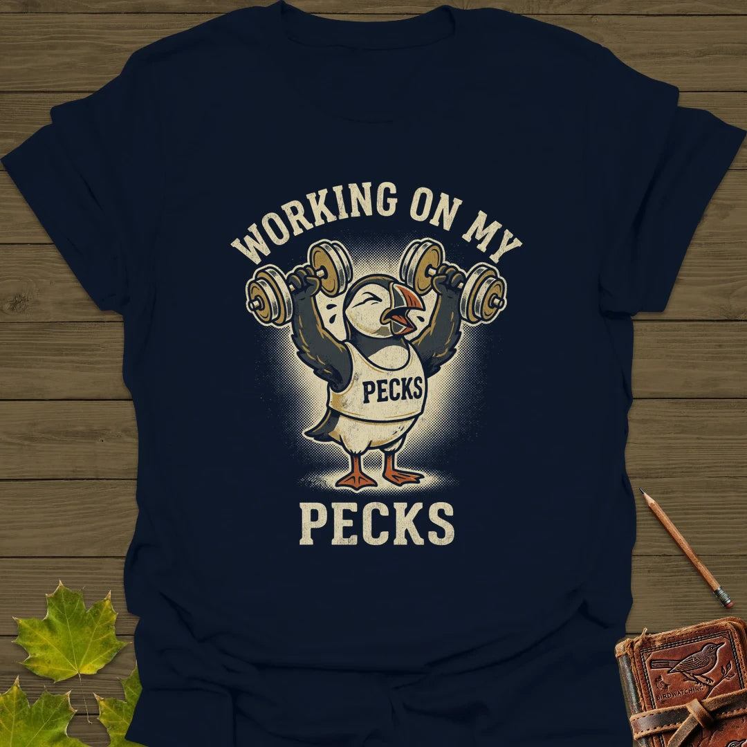 Working My Pecks T-Shirt Navy