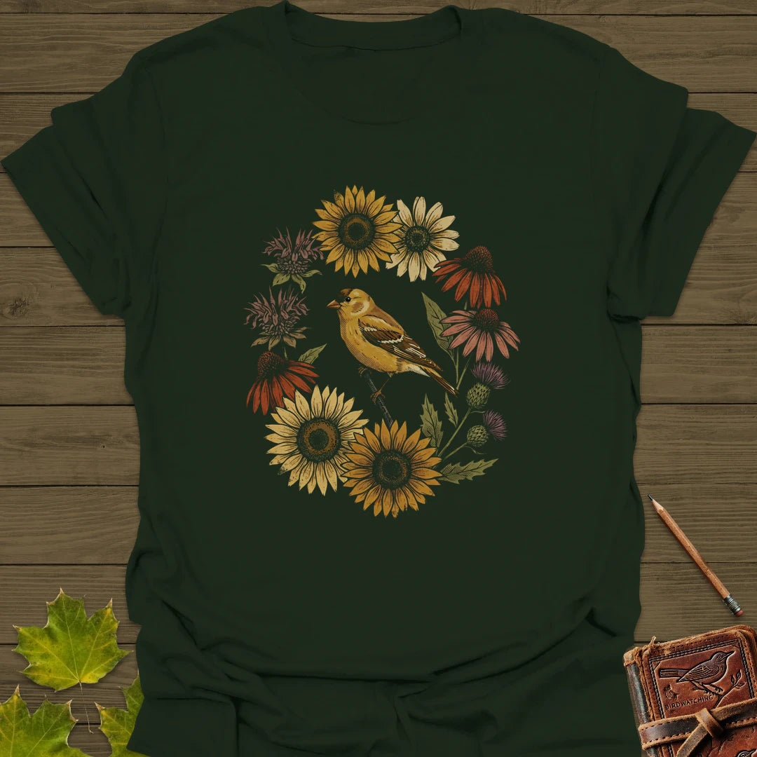Gold In Bloom T-Shirt Forest Green