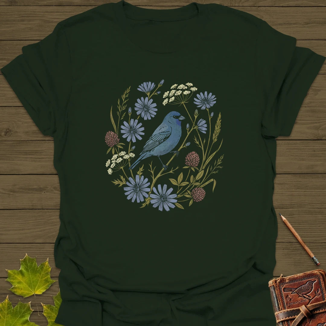 Indigo Bloom T-Shirt Forest Green