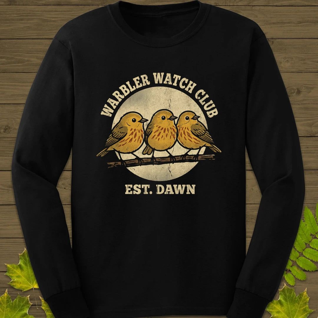 Warbler Watch Club Long Sleeve Black