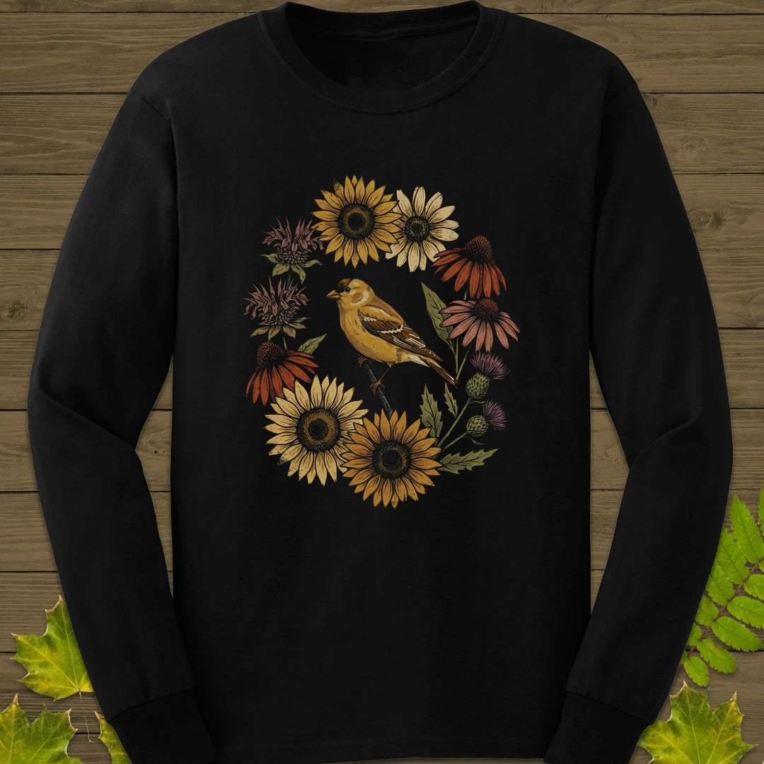 Gold In Bloom Long Sleeve Black
