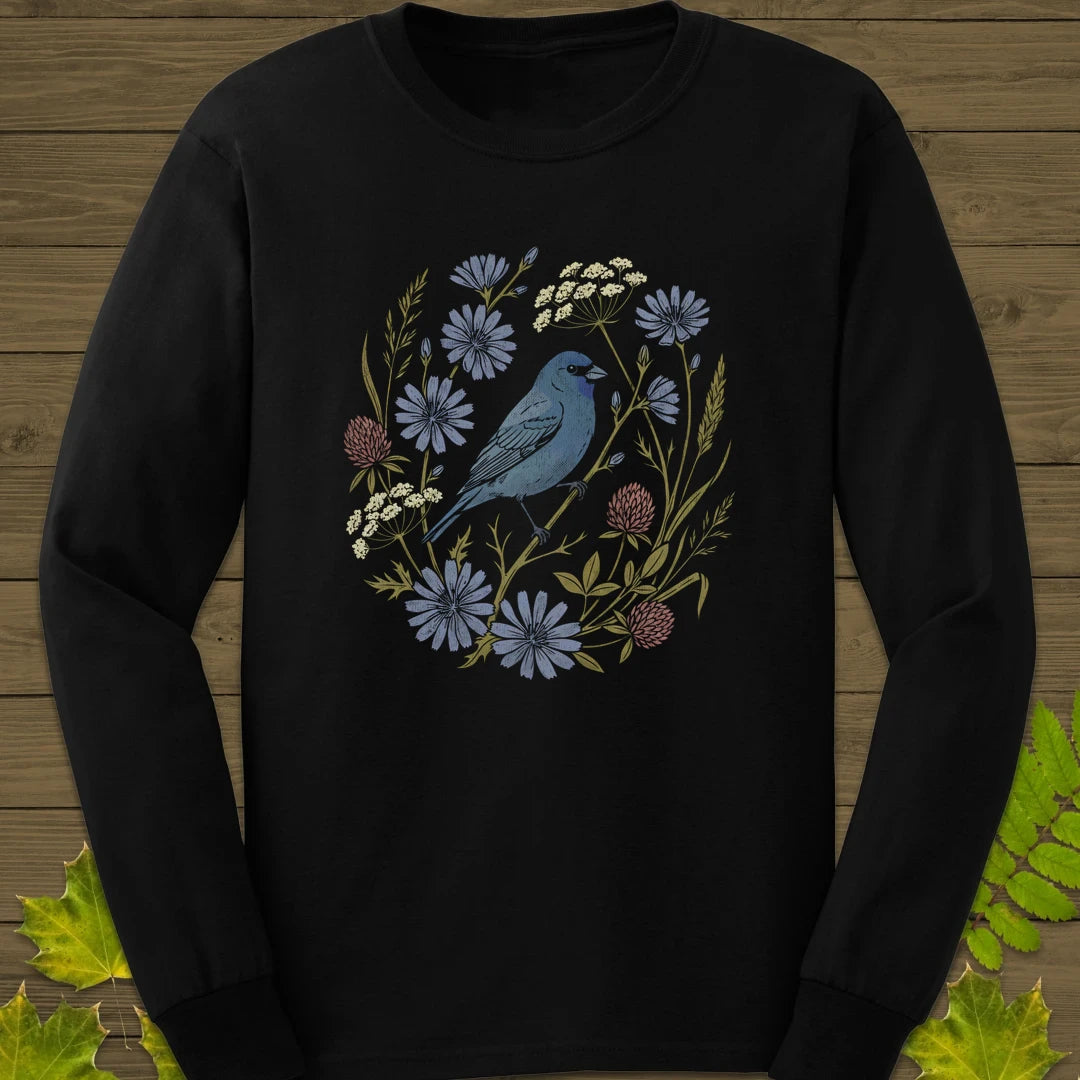 Indigo Bloom Long Sleeve Black