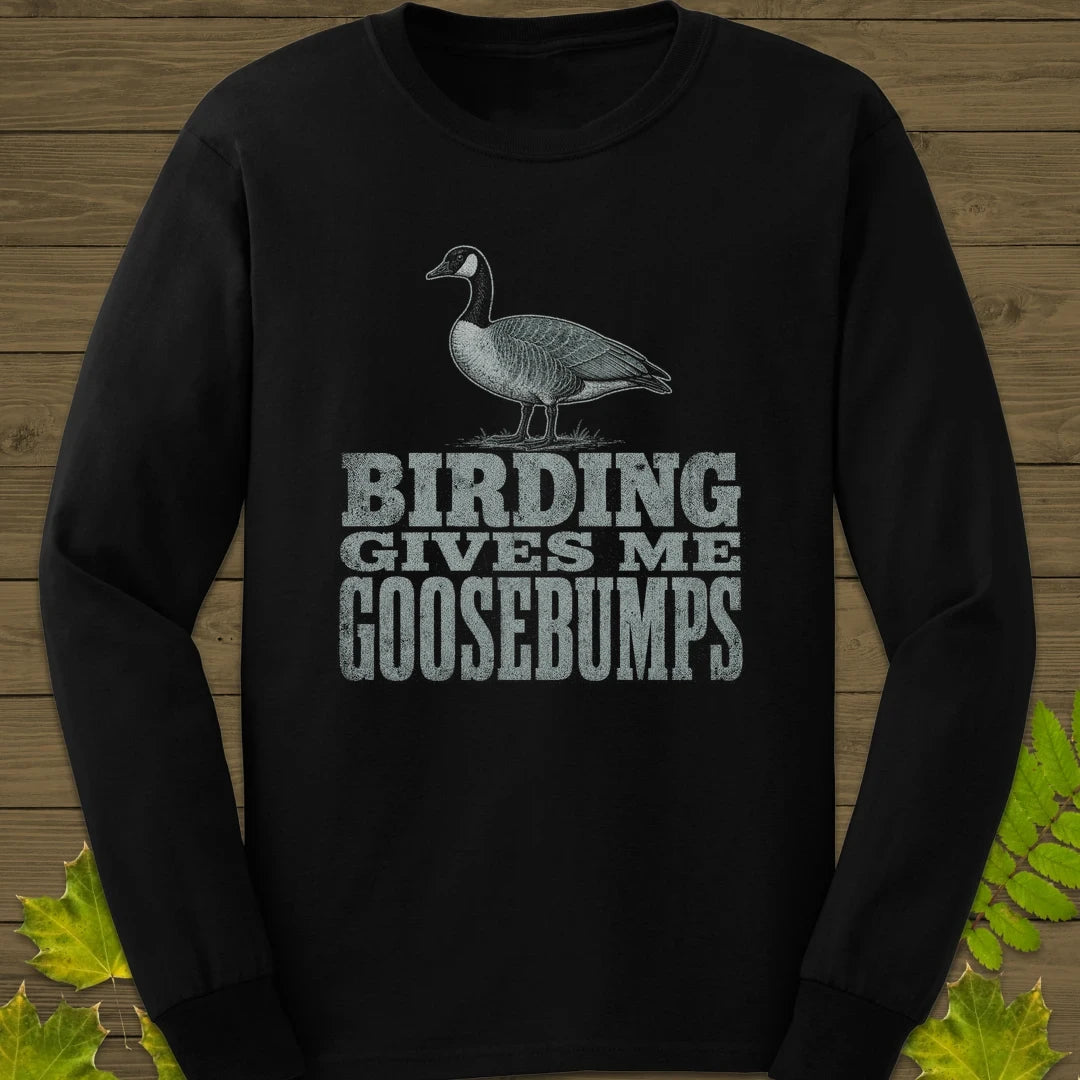 Birding Goosebumps Long Sleeve Black