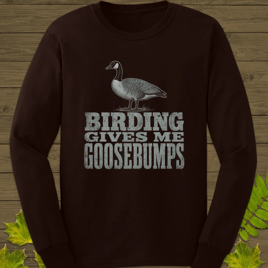Birding Goosebumps Long Sleeve Dark Chocolate