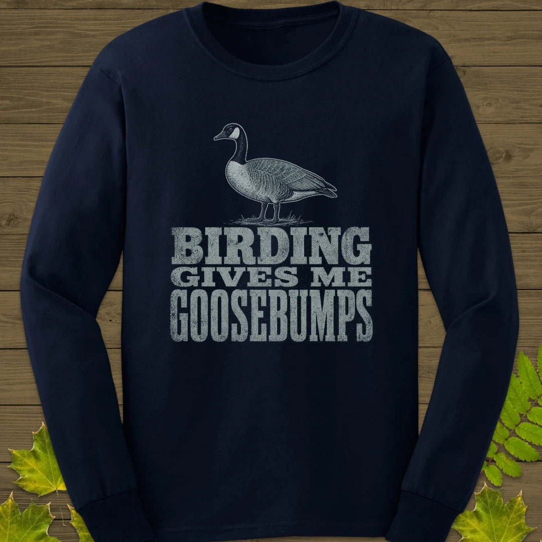 Birding Goosebumps Long Sleeve Navy
