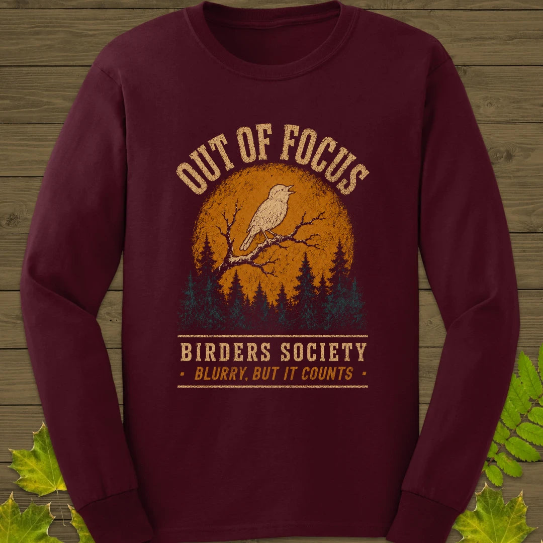 Blurry Focus Long Sleeve Maroon