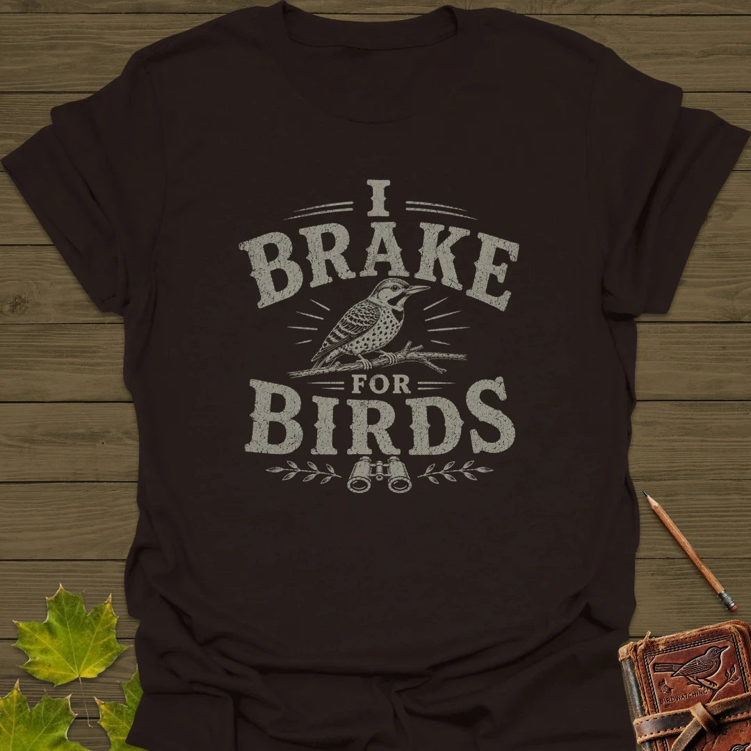 Brake For Birds T-Shirt Dark Chocolate