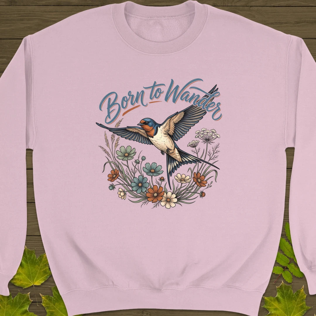 Born To Wander Sweatshirt Light Pink