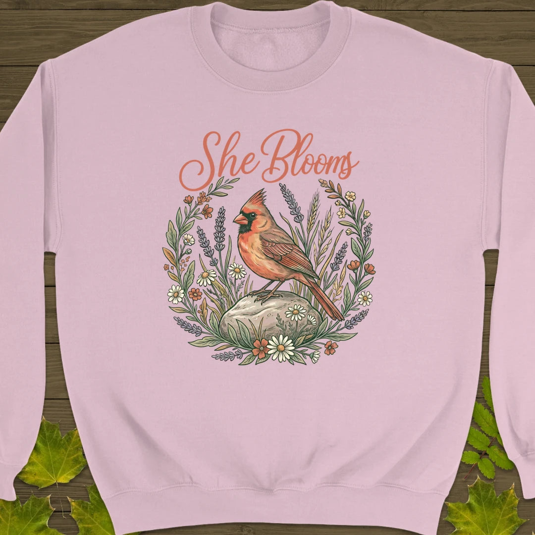 She Blooms Sweatshirt Light Pink