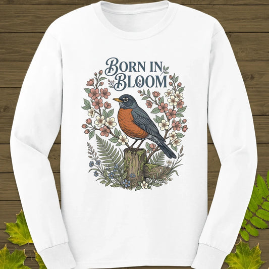 Born In Bloom Long Sleeve White