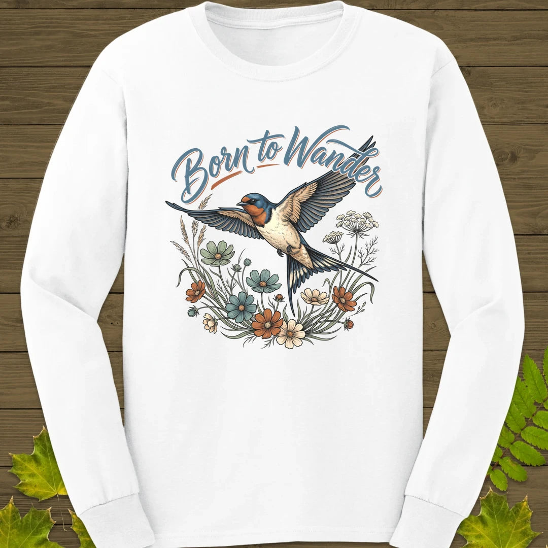Born To Wander Long Sleeve White