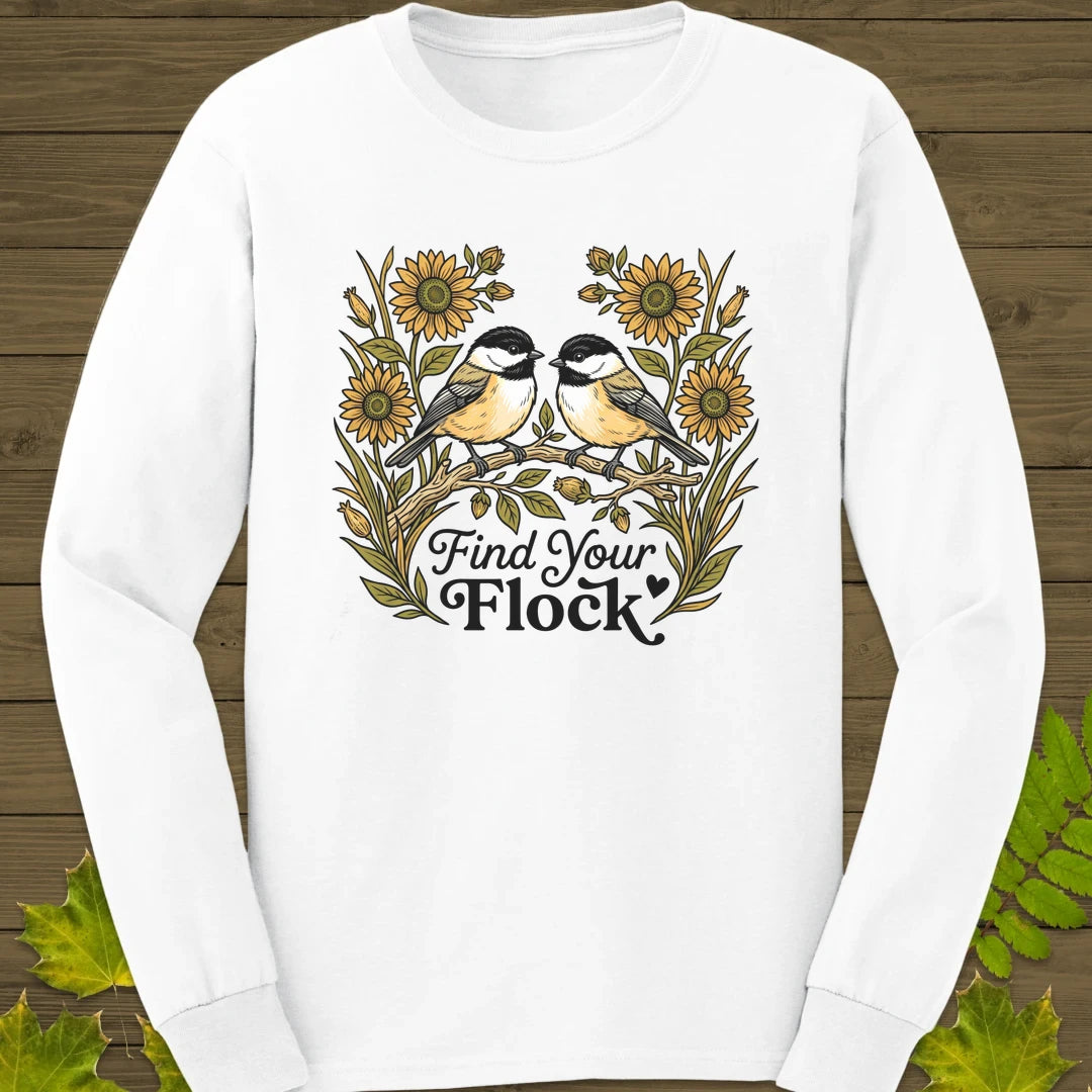 Find Your Flock Long Sleeve White