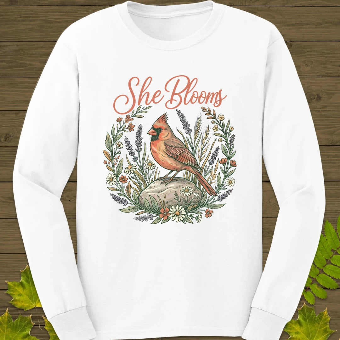 She Blooms Long Sleeve White