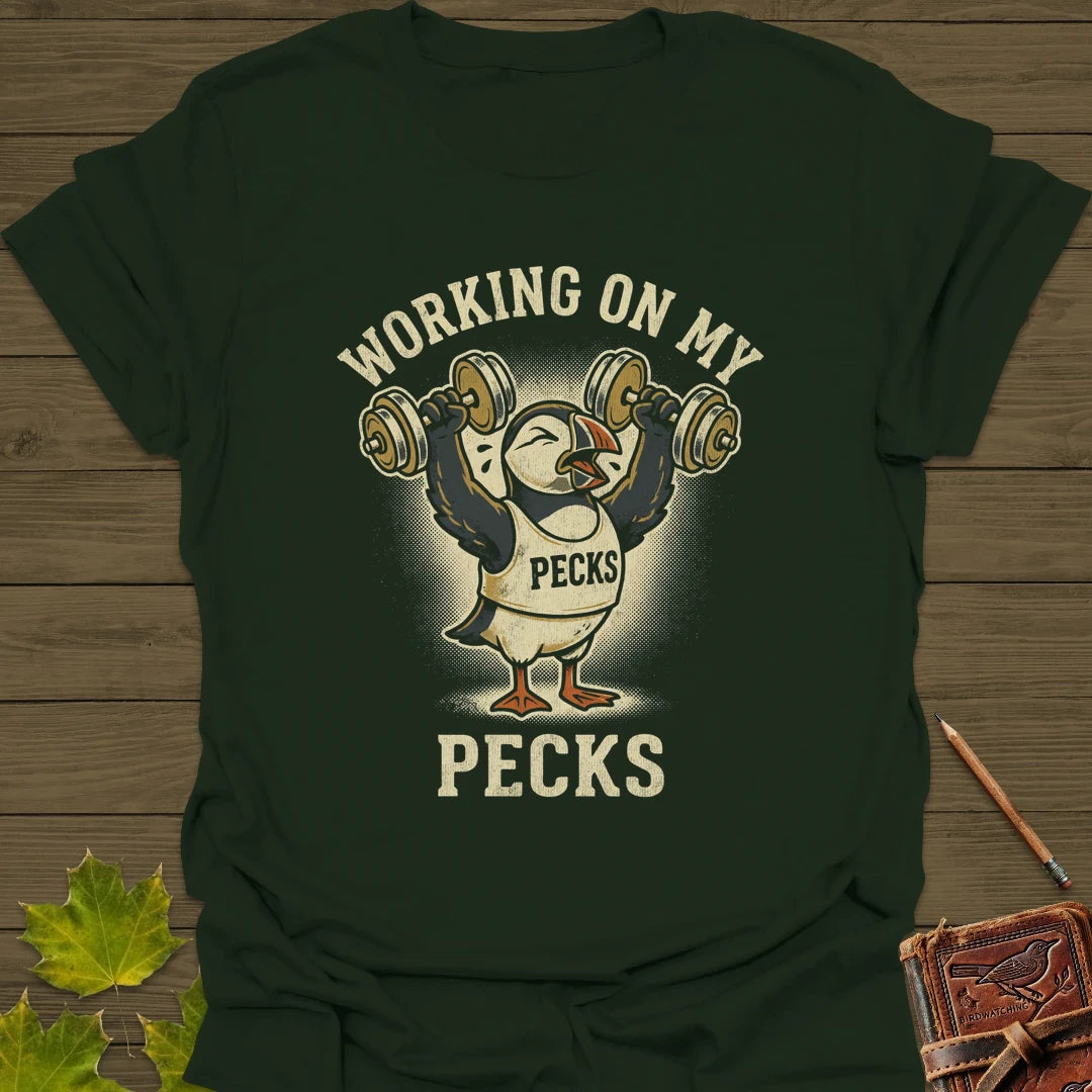 Working My Pecks T-Shirt Forest Green