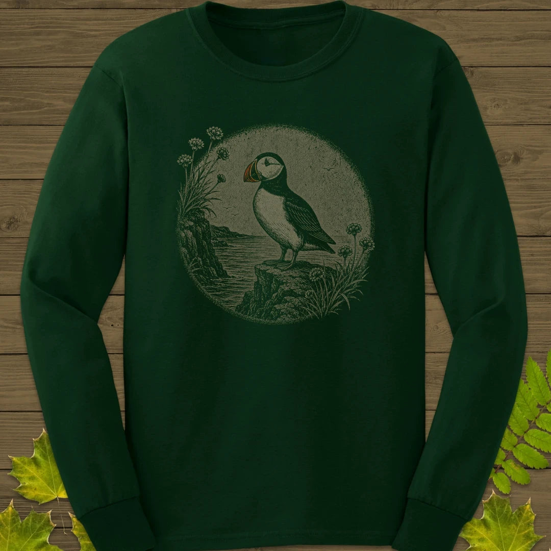 Cliff Puffin Long Sleeve Forest Green