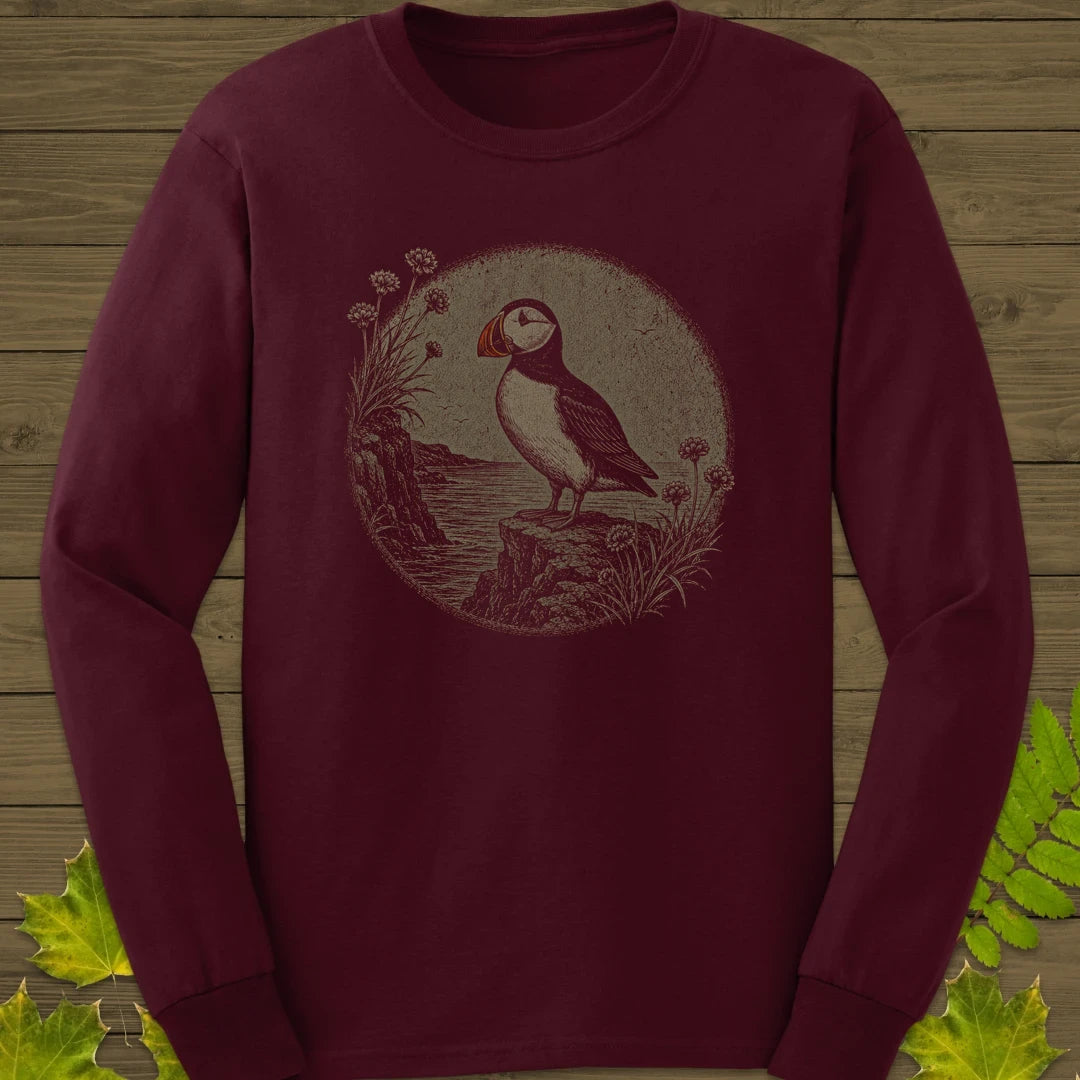 Cliff Puffin Long Sleeve Maroon