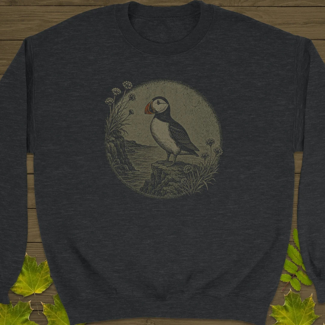 Cliff Puffin Sweatshirt Dark Heather