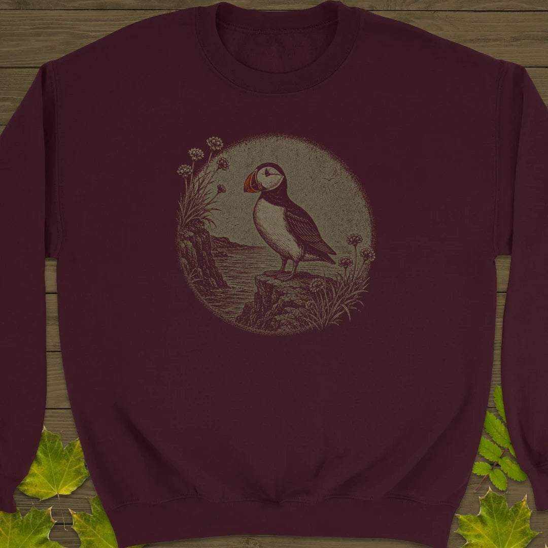 Cliff Puffin Sweatshirt Maroon