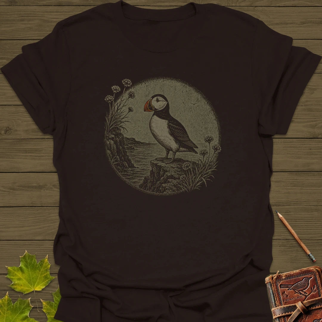 Cliff Puffin T-Shirt Dark Chocolate
