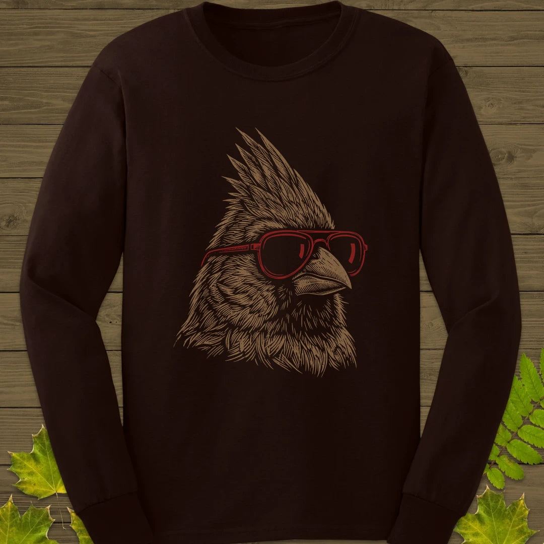 Cool Cardinal Long Sleeve Dark Chocolate