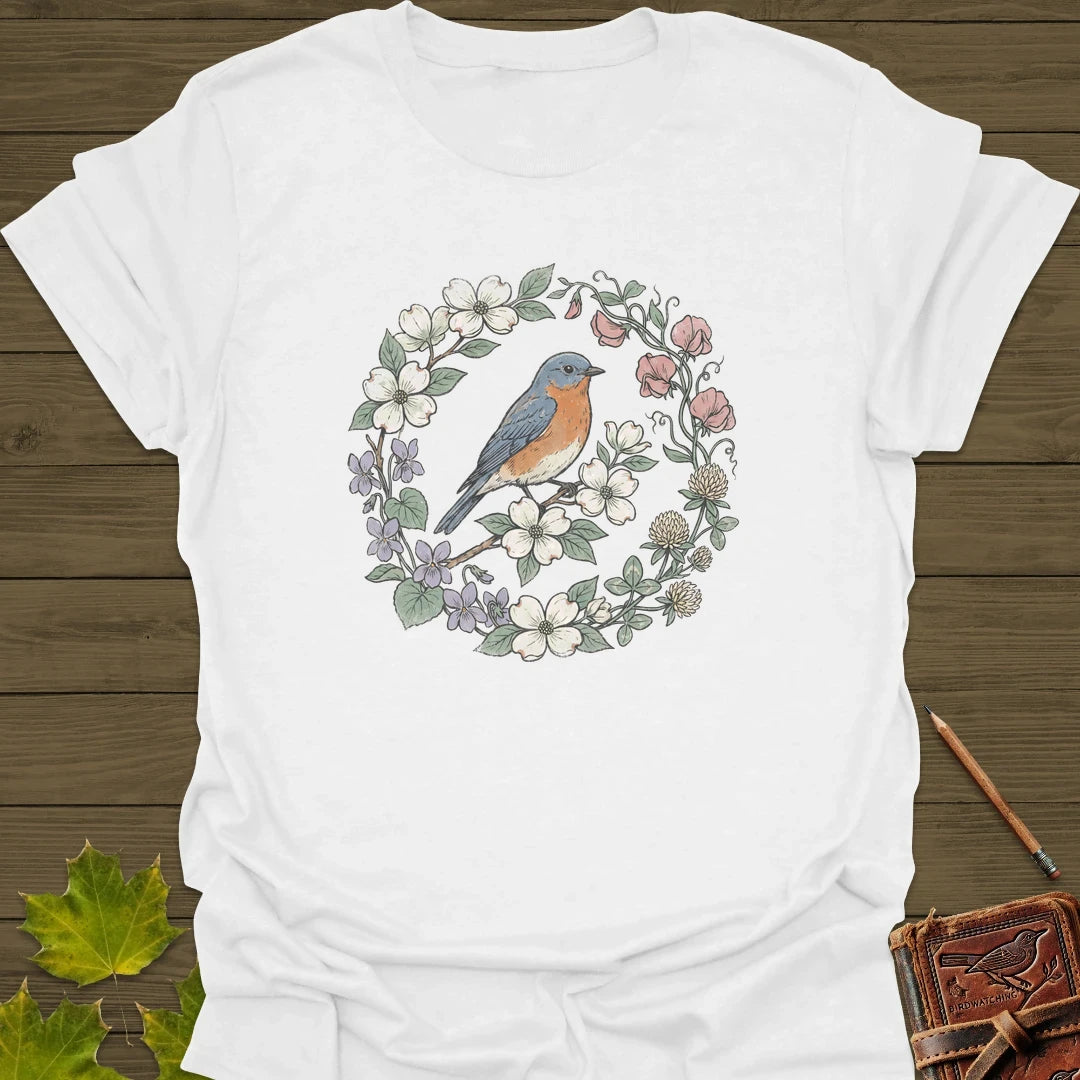 Blue & Bloom T-Shirt White