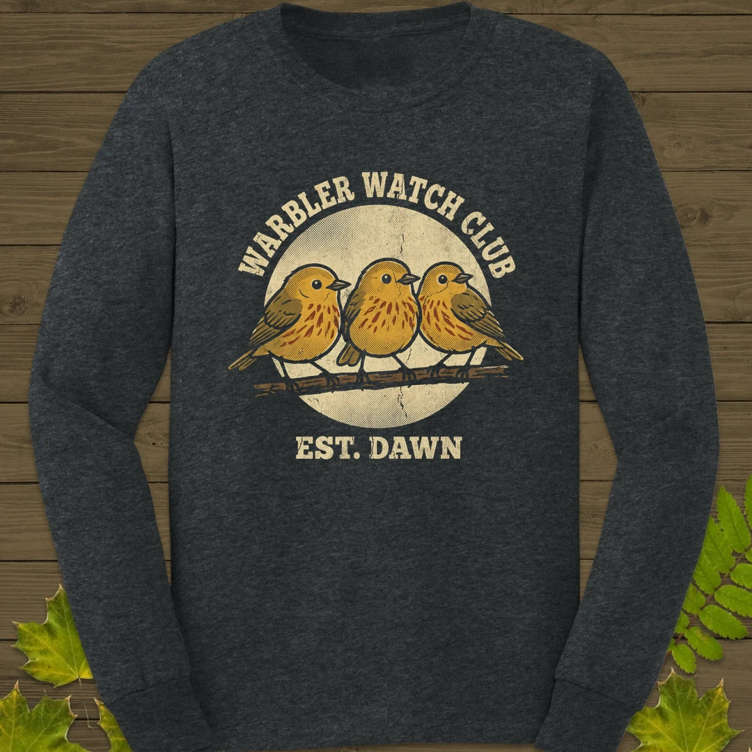 Warbler Watch Club Long Sleeve Dark Heather