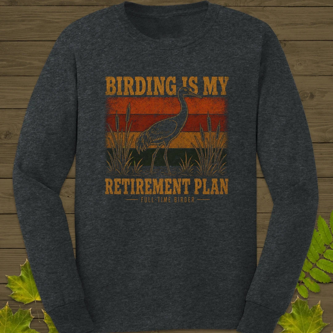 Retirement Birding Long Sleeve Dark Heather
