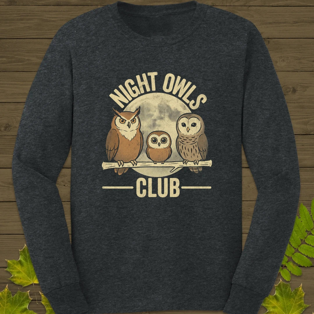 Night Owls Club Long Sleeve Dark Heather